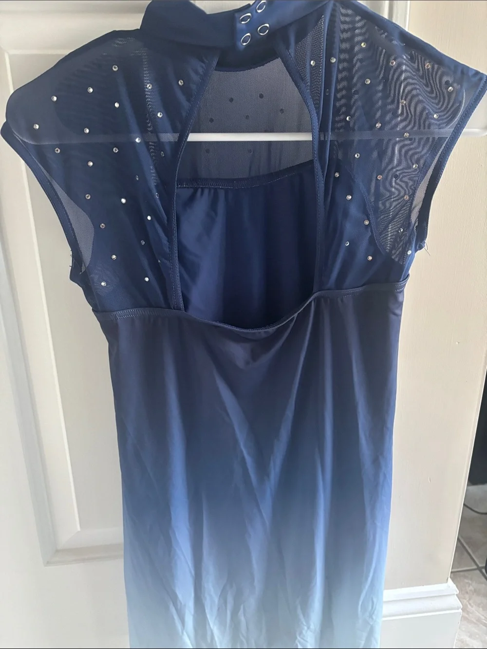 Weissman Navy Blue Ombre Dance Costume with Rhinestones